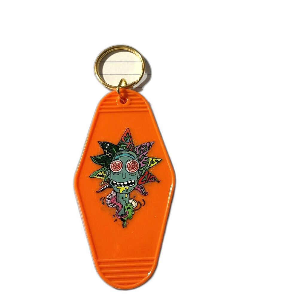 Neon Orange Motel Keychain Psychedelic Figure